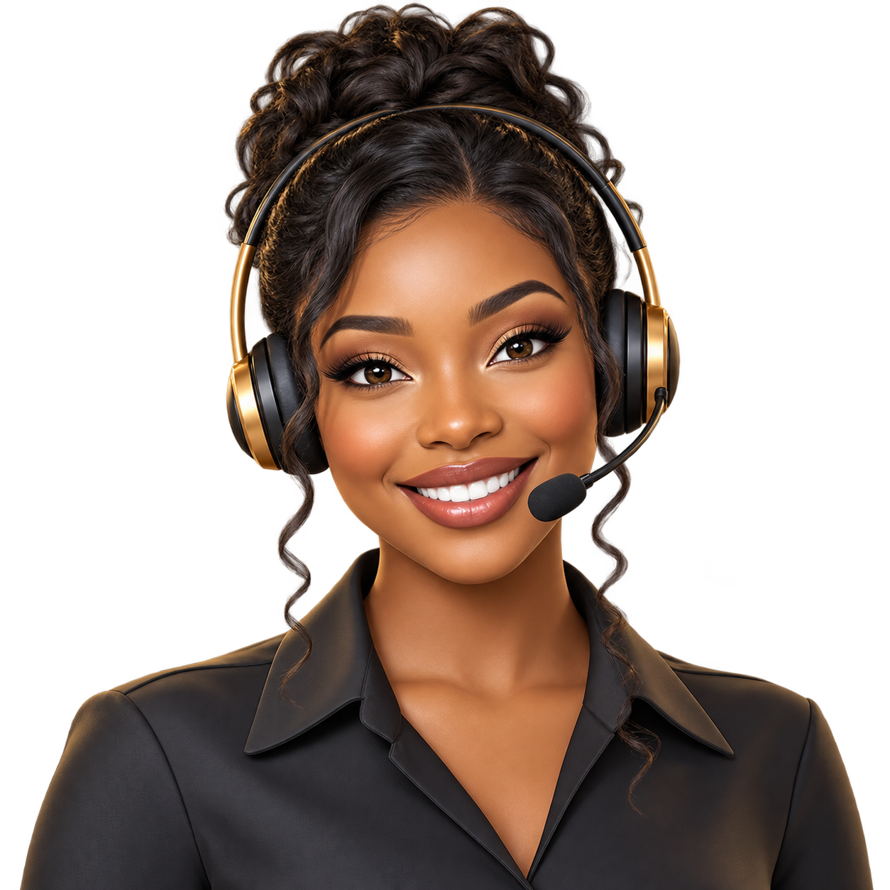 Illustrated customer service representative wearing a headset